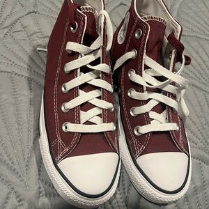 Maroon High Top Converse